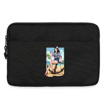 Pin-up de marin de plage - Sacoche pour ordinateur portable 13 pouces - noir - Devant
