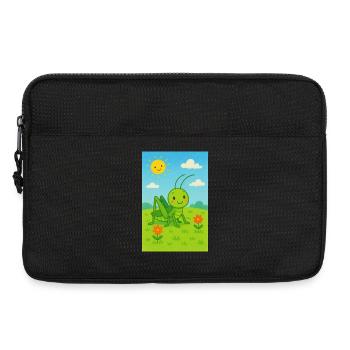 Sauterelle verte au soleil - Sacoche pour ordinateur portable 13 pouces - noir - Devant