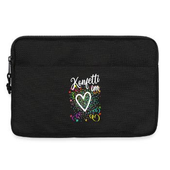 Konfetti im Herzen - Karneval im Blut - Laptoptasche 13" - Schwarz - Vorne