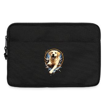 Lively Golden Retriever Jump Ring - Laptop bag 13" - black - Front