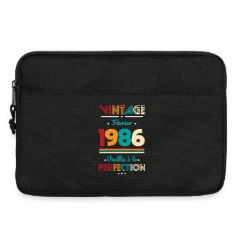 Anniversaire 40 ans - Vintage - Février 1986 - Sacoche pour ordinateur portable 13 pouces - noir - Devant