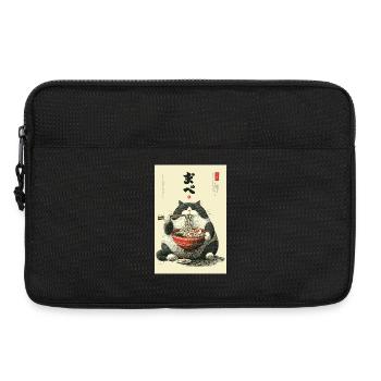 Festin de chats ramen - Sacoche pour ordinateur portable 13 pouces - noir - Devant