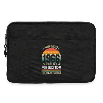 1966 – Vintage – Exemplaire unique - Sacoche pour ordinateur portable 13 pouces - noir - Devant