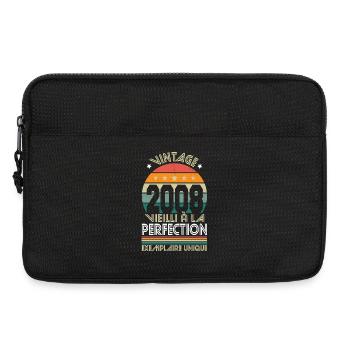 2008 – Vintage – Exemplaire unique - Sacoche pour ordinateur portable 13 pouces - noir - Devant