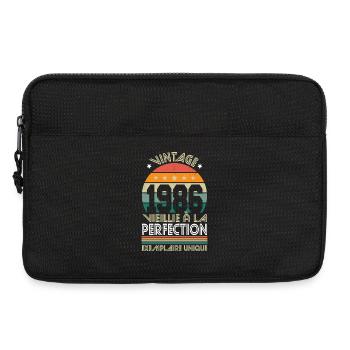 1986 – Vintage – Exemplaire unique - Sacoche pour ordinateur portable 13 pouces - noir - Devant