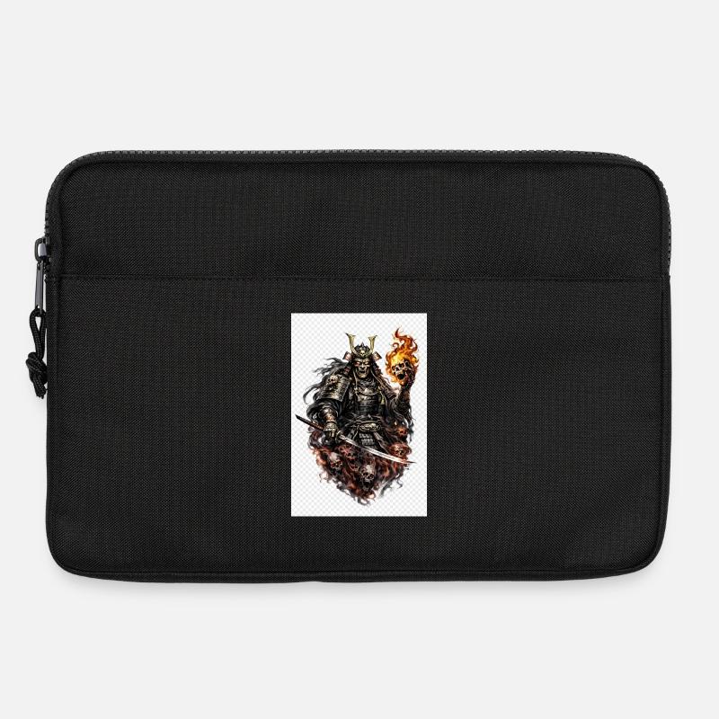 Flammenschädel-Samurai - Laptoptasche 13" - Schwarz