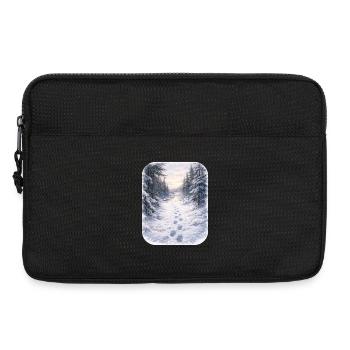 Winter Forest Path Morgenschein - Laptop bag 13" - black - Front