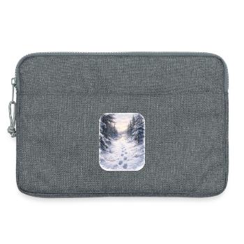 Winter Forest Path Morgenschein - Laptop bag 13" - heather grey - Front