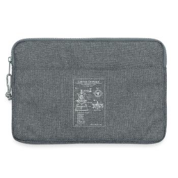 Vintage Kaffeemühle-Bauplan - Laptoptasche 13" - Grau meliert - Vorne