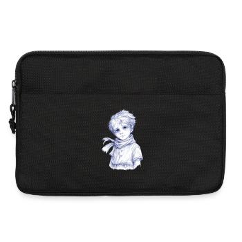 Blue pencil boy with scarf - Laptop bag 13" - black - Front