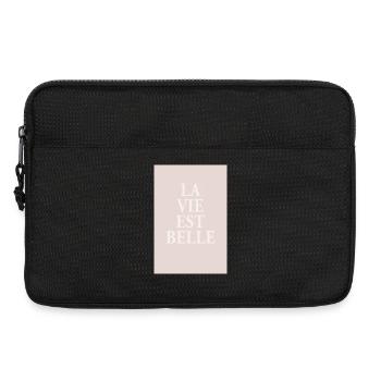 La Vie Est Belle – Elegantes Typografie Poster - Laptoptasche 13" - Schwarz - Vorne