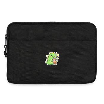 Dinosaure sucré avec bubble tea - Sacoche pour ordinateur portable 13 pouces - noir - Devant
