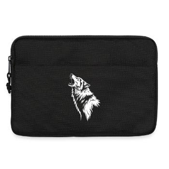 Howling wolf in silhouette - Laptop bag 13" - black - Front