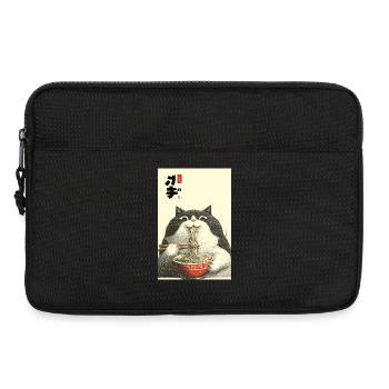 Neko Ramen Cat Slurp - Laptop bag 13" - black - Front