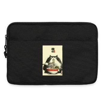 Ramen-Katzen-Ukiyoe-Stil - Laptoptasche 13" - Schwarz - Vorne