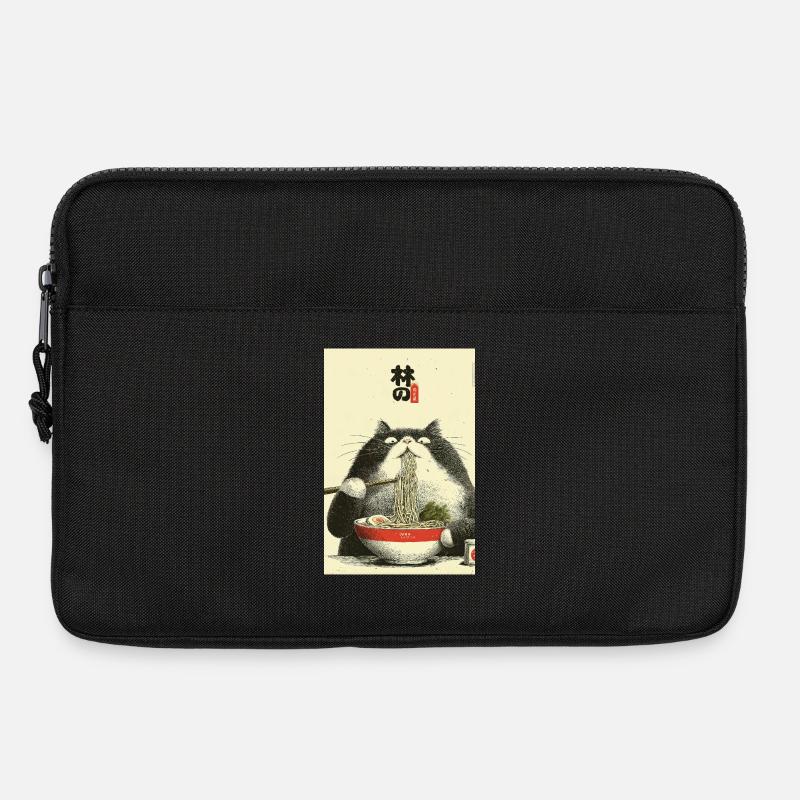 Ramen-Katzen-Ukiyoe-Stil - Laptoptasche 13" - Schwarz