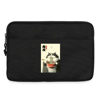 Moonlit Cat Slurping Ramen - Laptop bag 13" - black - Front