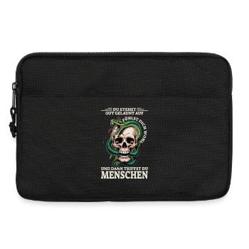 Du stehst gut gelaunt auf fühlst dich wohl - Laptoptasche 13" - Schwarz - Vorne