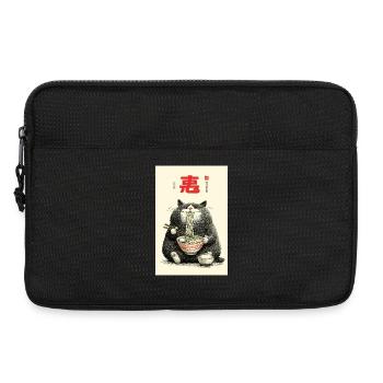 Fortune Cat Noodle Feast - Laptop bag 13" - black - Front