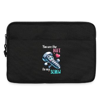 Funny Screwing Nut Pair Design - Laptop bag 13" - black - Front