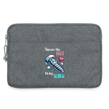 Funny Screwing Nut Pair Design - Laptop bag 13" - heather grey - Front