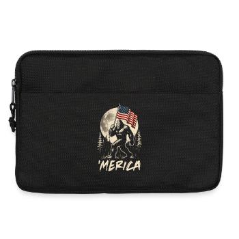 America Bigfoot Moon Funny Bigfoot for Men z - Laptop bag 13" - black - Front