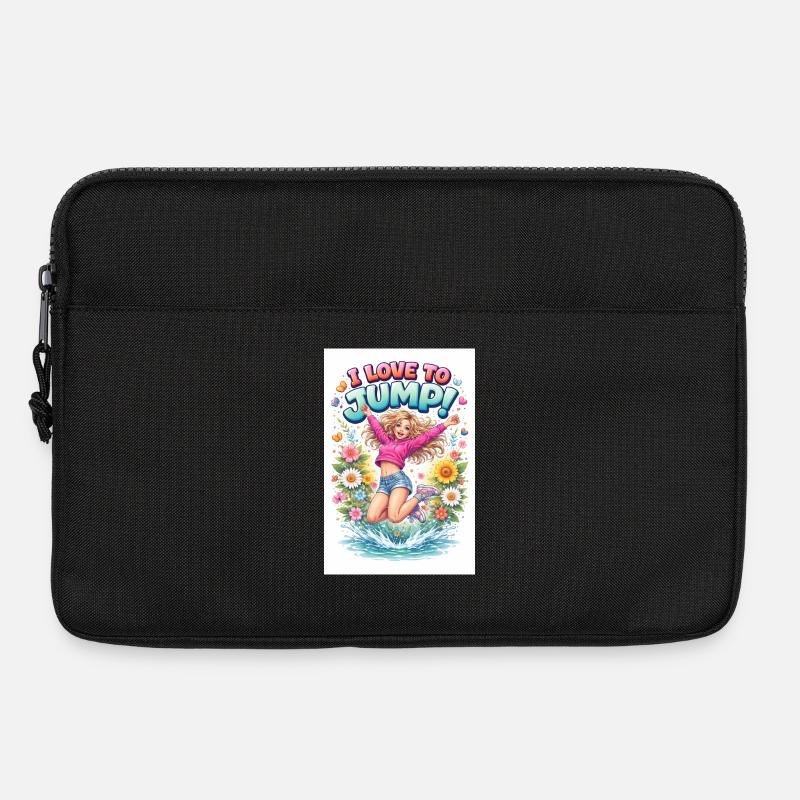 Ich liebe es, florale Freude zu springen - Laptoptasche 13" - Schwarz