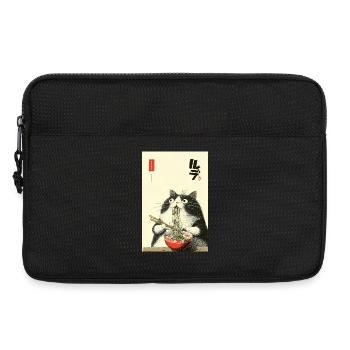 Noodle Cat Ukiyoe Style - Laptop bag 13" - black - Front