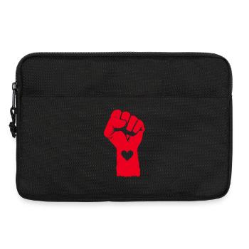 Red Fist with Heart - Laptop bag 13" - black - Front
