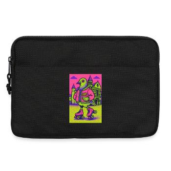 Neon_Pigeon_Roller-skater_2 - Laptoptasche 13" - Schwarz - Vorne