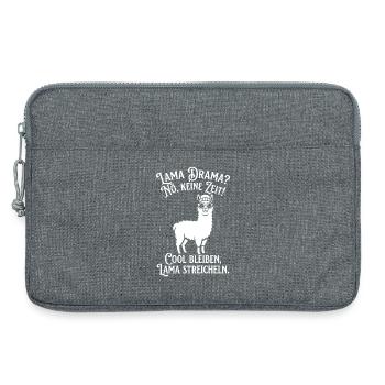 Lama Drama: Keine Zeit, Cool Bleiben - Laptoptasche 13" - Grau meliert - Vorne