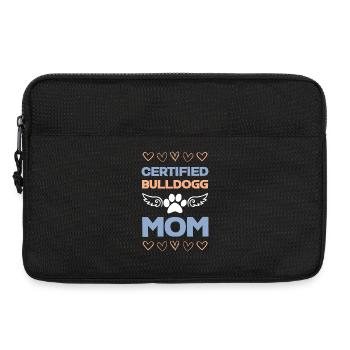 Motif de maman Bouledogue certifiée - Sacoche pour ordinateur portable 13 pouces - noir - Devant