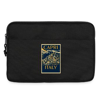 Capri Italie – Affiche vintage marine et or Art déco - Sacoche pour ordinateur portable 13 pouces - noir - Devant