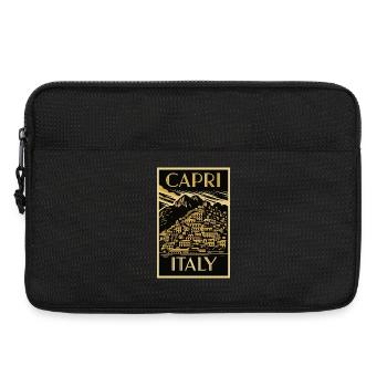 Capri Italie – Noir Gold Vintage Poster Art Deco - Sacoche pour ordinateur portable 13 pouces - noir - Devant