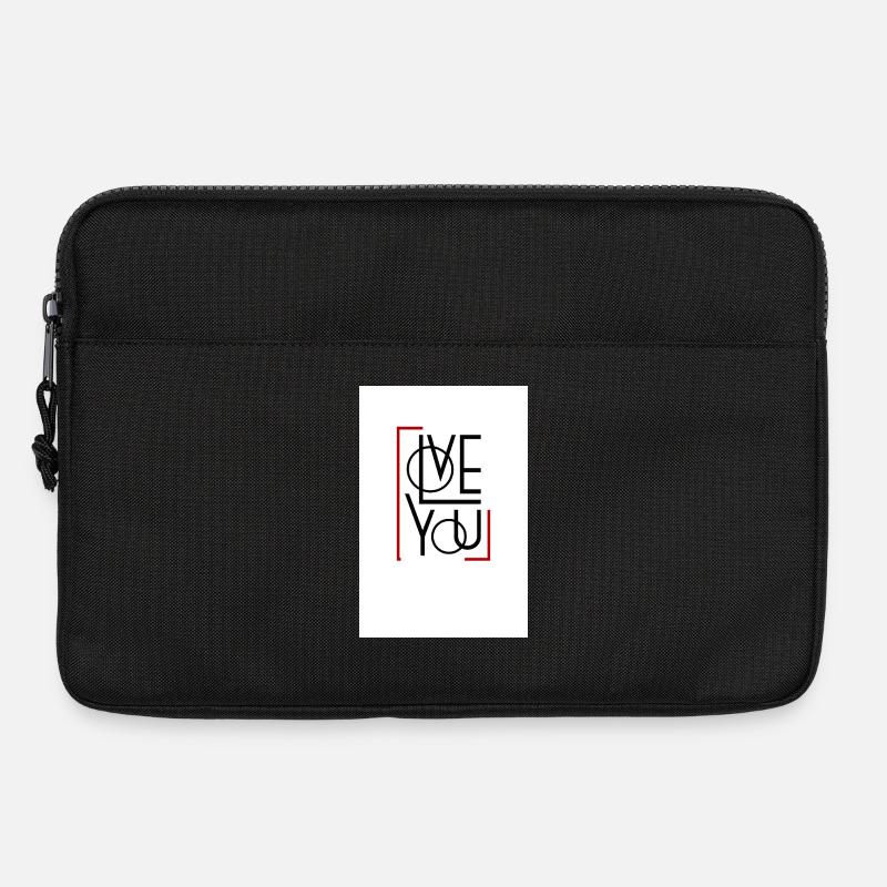 Love You Geometric Frame - Laptop bag 13" - black
