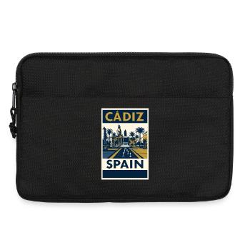Cádiz Spain – Retro Travel Poster Navy/Gold - Laptop bag 13" - black - Front