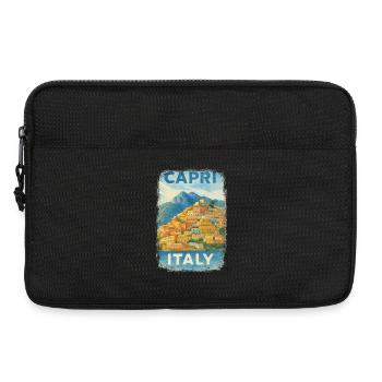 Capri Italien – Aquarell Reiseposter Mediterran - Laptoptasche 13" - Schwarz - Vorne