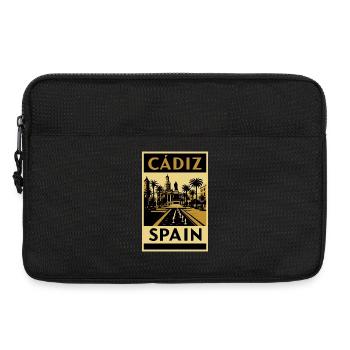 Cádiz Spanien – Retro Reiseposter in Schwarz-Gold - Laptoptasche 13" - Schwarz - Vorne