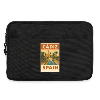 Cádiz Spain – Vintage Travel Poster Plaza - Laptop bag 13" - black - Front
