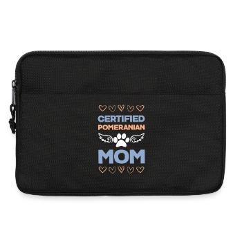 Certified Pomeranian Mom Shirt - Laptop bag 13" - black - Front