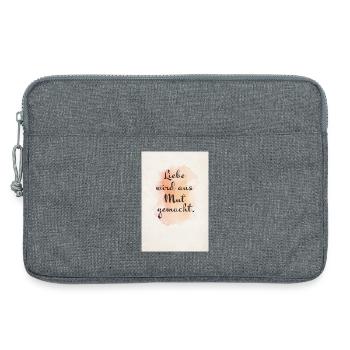 Liebe wird aus Mut gemacht – Aquarell Poster - Laptoptasche 13" - Grau meliert - Vorne