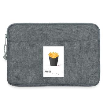 Fries Are The Answer To Everything - Laptop bag 13" - heather grey - Front