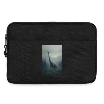 Dinosaurier im Nebelwald Morgendämmerung - Laptoptasche 13" - Schwarz - Vorne