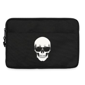 Squelette avec lunettes de soleil en noir et blanc vectoriel - Sacoche pour ordinateur portable 13 pouces - noir - Devant