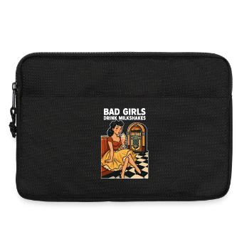 Pin-up des années 50 : Bad Girls boivent des milkshakes Rockabilly - Sacoche pour ordinateur portable 13 pouces - noir - Devant