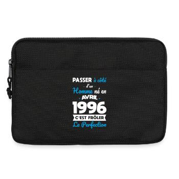 Anniversaire 30 ans - Né en Avril 1996 - Sacoche pour ordinateur portable 13 pouces - noir - Devant