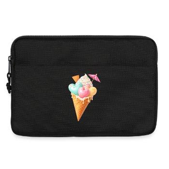 Illustration de glace au cœur dans une gaufre - Sacoche pour ordinateur portable 13 pouces - noir - Devant