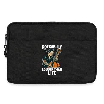 Bassiste rockabilly : design rétro de Louder Than Life - Sacoche pour ordinateur portable 13 pouces - noir - Devant