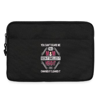 Du kannst mir keine Angst machen, ich bin Mutter | Lustiges Mama-Shirt - Laptoptasche 13" - Schwarz - Vorne