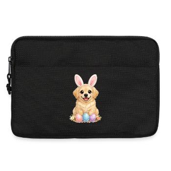 Oreilles de lapin de Pâques Goldie Golden Retriever - Sacoche pour ordinateur portable 13 pouces - noir - Devant